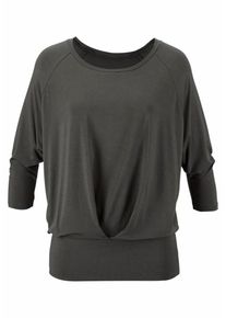 Lascana, Damen 'Yoga & Relax' Shirt, Schlammfarben