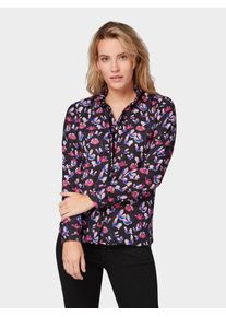 Tom Tailor, Damen Bluse, Blau / Lila / Schwarz