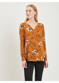 Vila, Damen Bluse, Braun / Schwarz / Weiß
