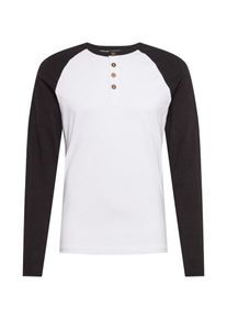 Only & Sons Only & Sons, Herren Shirt 'ELTON RAGLAN GRANDDAD LS TEE', Schwarz / Weiß