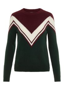 Noisy may, Damen Pullover, Tanne / Weinrot / Weiß