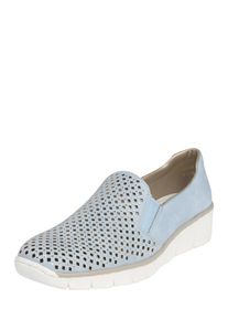 Rieker, Damen Slipper mit Cut-Out Muster, Hellblau