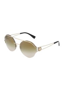 Versace, Damen Casual Sonnenbrille im Piloten-Style, Braun / Gold