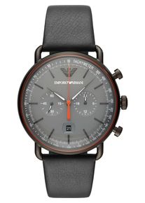 Emporio Armani, Herren Chronograph, Grau / Neonorange / Schwarz