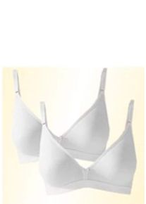 Petite Fleur, Damen BH ohne Bügel (3 Stck.), Mint / Weiß