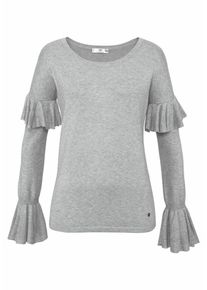 AJC, Damen Rundhalspullover, Hellgrau