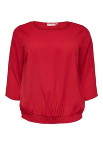 Only Carmakoma, Damen Curvy Ballon Oberteil mit 3/4-Ärmeln, Rot