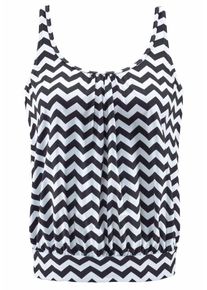 Lascana, Damen Oversize-Tankini-Top "Grace", Schwarz / Weiß
