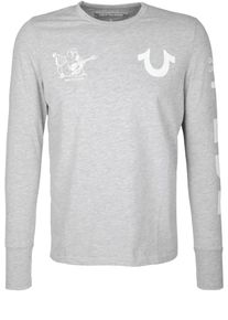 True Religion, Herren Longsleeve 'BUDDA LS', Graumeliert
