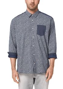 s.Oliver RED LABEL, Herren Hemd, Nachtblau / Weiß