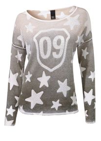 Heine, Damen Druckpullover, Basaltgrau