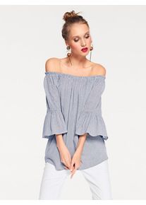 Heine, Damen Carbluse, Hellblau / Rauchgrau
