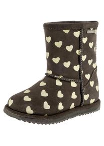 Emu AUSTRALIA, M&auml;dchen Winterstiefel 'BRUMBY HEART', Braun / Pastellgelb