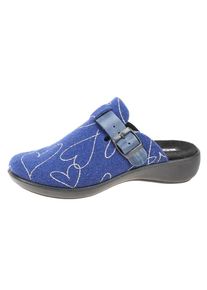 Romika, Damen Pantoletten, Blau / Wei&szlig;
