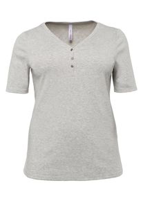 sheego Basic, Damen T-Shirt, Graumeliert