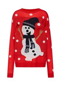 Véro Moda VERO MODA, Damen Pullover 'Vmsnow LS O-Neck Blouse NVL', Chamois / Rot / Schwarz / Weiß