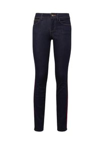 Tom Tailor, Damen Jeanshosen 'Alexa', Blue Denim / Rot / Weiß