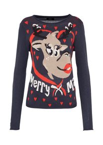 Only, Damen Strickpullover 'X-MERRY', Dunkelblau / Rot