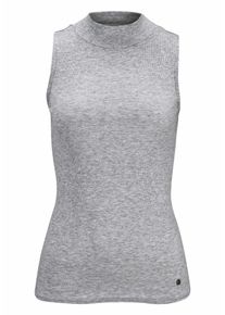 AJC, Damen Ripptanktop mit Stehkragen, Hellgrau / Graumeliert