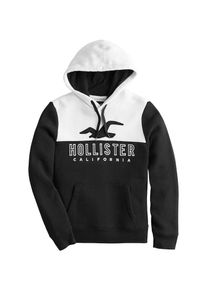 Hollister, Herren Sweatshirt 'ELEVATED TECH LOGO PO', Schwarz / Wei&szlig;