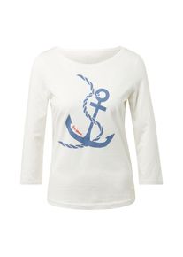 Tom Tailor, Damen T-Shirt, Rauchblau / Weiß