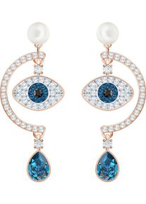 Swarovski, Damen Ohrstecker 'Duo Evil Eye 5425860', Blau / Rosé / Weiß