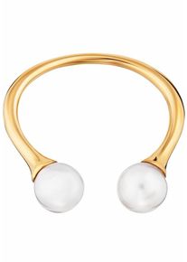 CAI Ca&iuml;, Damen Perlenring 'pure white', Gold