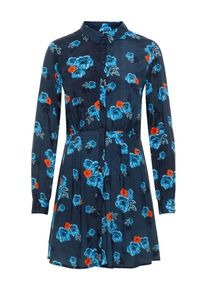 Y.A.S, Damen Kleid, Neonblau / Dunkelblau / Neonorange