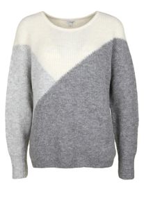 Better Rich, Damen Strickpullover 'CREW RELAX TRIANGLE', Grau / Hellgrau / Wei&szlig;