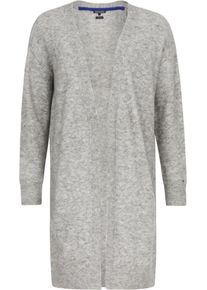 Tommy Hilfiger, Damen Strickjacke 'VALLIS OPEN CARDI', Hellgrau