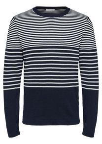 Selected Homme, Herren Strickpullover, Saphir / Wei&szlig;