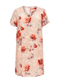 Only Carmakoma, Damen Kleid, Opal / Hellpink / Rostrot / Weiß