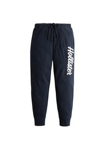 Hollister, Damen Hose 'LOGO JOGGER', Navy / Wei&szlig;