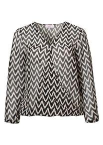 sheego Style, Damen Schlupfbluse, Schwarz / Wei&szlig;