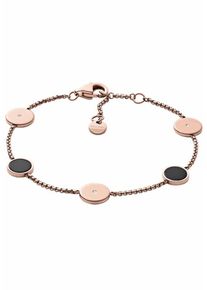 Skagen, Damen Armband 'ELLEN', Rosegold / Schwarz / Silber