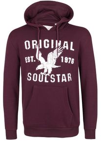 Soulstar, Herren Hoodie, Weinrot / Wei&szlig;