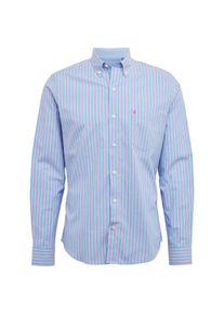 IZOD, Herren Hemd 'POPLIN MULTI STRIPE BD SHIRT', Blau / Weinrot / Weiß