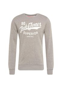 Jack & Jones JACK & JONES, Herren Sweatshirt 'JORSUMMERTIME SWEAT', Hellgrau / Weiß