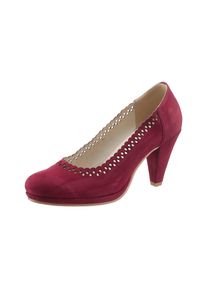Hirschkogel, Damen Trachtenpumps mit dezenter Perforierung, Bordeaux
