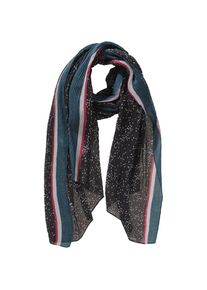 Pieces, Damen Schal, Himmelblau / Cranberry / Schwarz