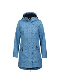 Blutsgeschwister, Damen Mantel 'Wild Weather', Rauchblau / Schwarz / Weiß