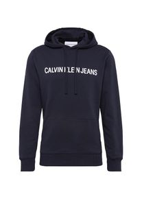 Calvin Klein Jeans, Herren Hoodie 'INSTITUTIONAL REG HOODIE', Dunkelblau / Weiß