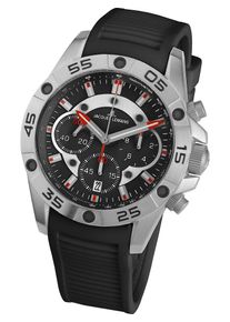 Jacques Lemans, Herren Chronograph 'Liverpool', Schwarz / Silber