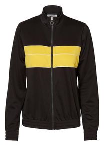 Pieces, Damen Strickjacke, Gelb / Schwarz / Wei&szlig;