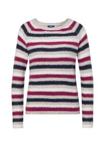 Tom Tailor, Damen Pullover, Beige / Kobaltblau / Beere