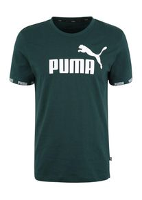 Puma, Herren Shirt 'Amplified Big Logo Tee', Dunkelgrün / Weiß