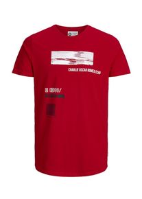 Jack & Jones JACK & JONES, Herren T-Shirt, Blutrot / Weiß