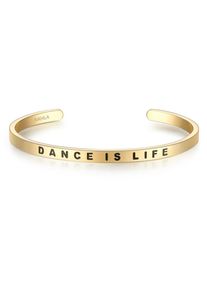 Nahla Jewels, Damen Armband mit DANCE IS LIFE-Schriftzug, Gold / Schwarz