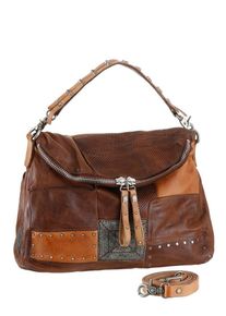 A.S.98, Damen Henkeltasche, Cognac / Dunkelbraun