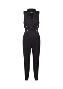 Missguided, Damen Overall 'Military Button Sleeveless Jumpsuit', Schwarz